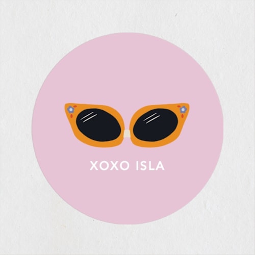 This is a lilac custom stickers with standard by Calee A.H. Cecconi called you're a cool cat. printing on uncoated sticker paper in sticker