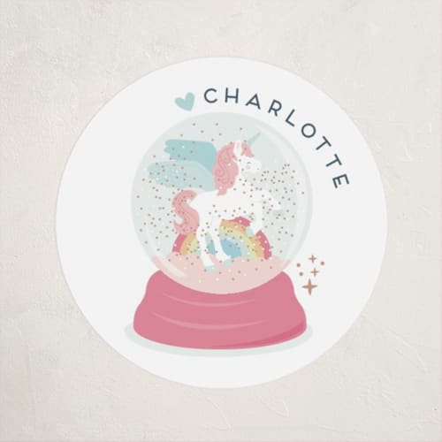 This is a candy custom stickers with standard by peetie design called magic glitter unicorn printing on uncoated sticker paper in sticker