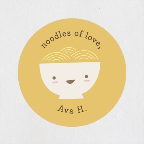 This is a citrus custom stickers with standard by Jessica Yeo called noodles printing on uncoated sticker paper in sticker