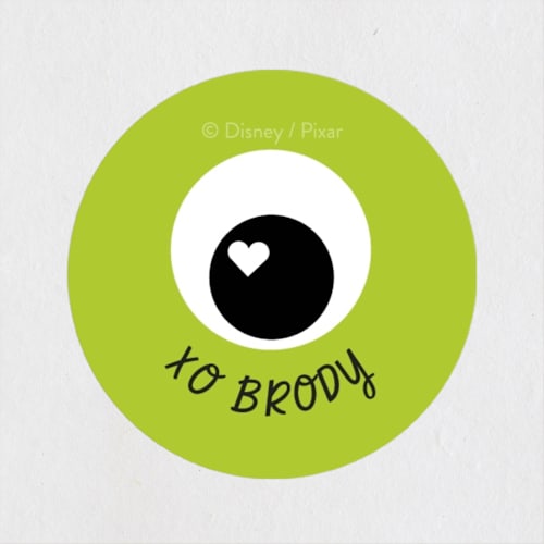 This is a blush custom stickers with standard by Baumbirdy called disney and pixar's monster's inc pal printing on uncoated sticker paper in sticker