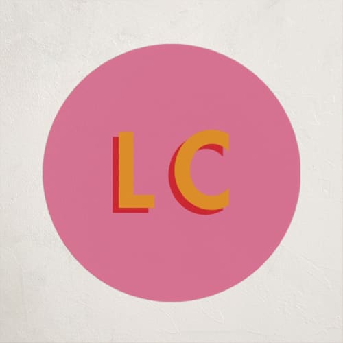 This is a punch custom stickers with standard by mo kelley called bold initials printing on uncoated sticker paper in sticker