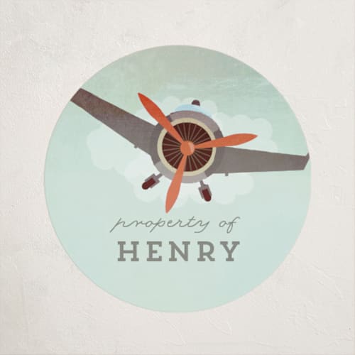 This is a ash name labels with standard by Rebecca Bowen called airplane printing on waterproof sticker paper in sticker