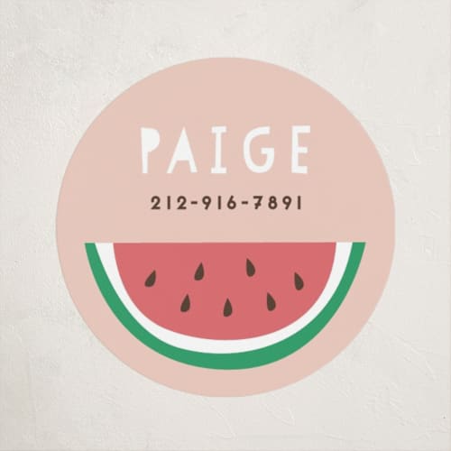 This is a cherry blossom name labels with standard by peetie design called watermelon printing on waterproof sticker paper in sticker