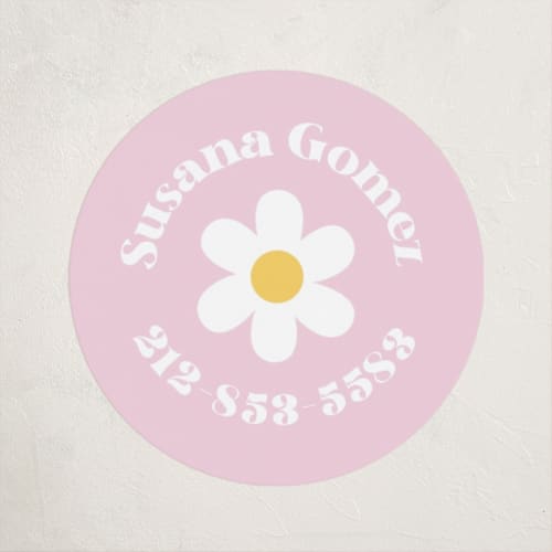 This is a daisy name labels with standard by Little Print Design called daisys printing on waterproof sticker paper in sticker