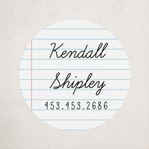 This is a cloud name labels with standard by Shiny Penny Studio called joined up writing printing on waterproof sticker paper in sticker