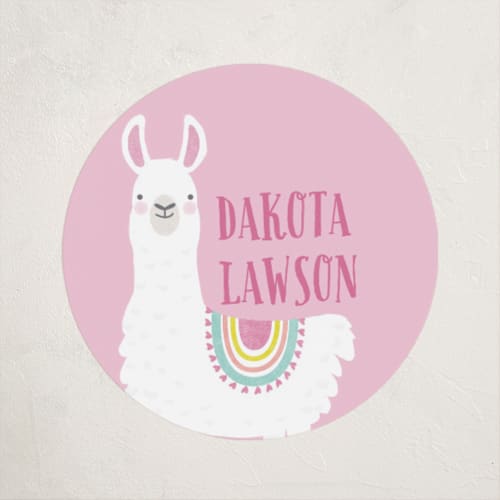 This is a candy name labels with standard by Karidy Walker called llama fun printing on waterproof sticker paper in sticker