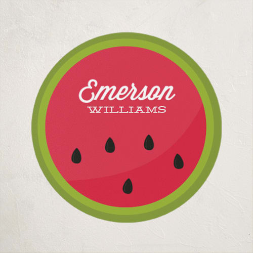 This is a watermelon name labels with standard by Oma N. Ramkhelawan called summer melon printing on waterproof sticker paper in sticker