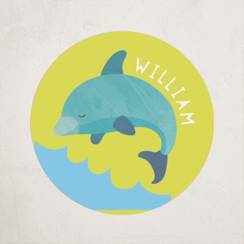 This is a key lime name labels with standard by peetie design called dolphin printing on waterproof sticker paper in sticker