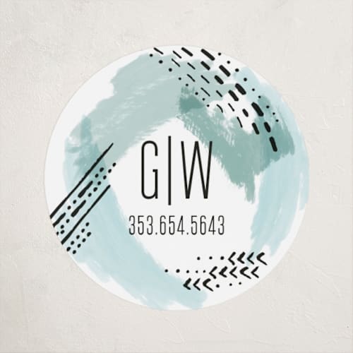 This is a pool name labels with standard by Shiny Penny Studio called wash and ink printing on waterproof sticker paper in sticker