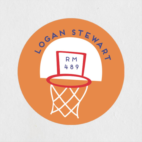 This is a carrot name labels with standard by peetie design called hoops printing on waterproof sticker paper in sticker