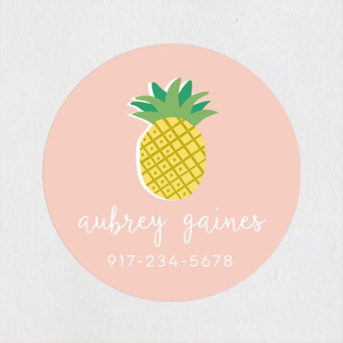 This is a candy name labels with standard by peetie design called gold pineapple printing on waterproof sticker paper in sticker