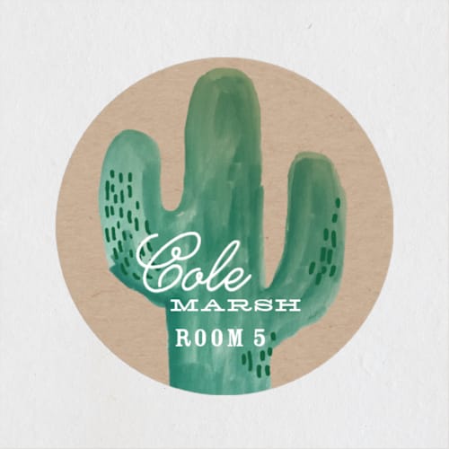 This is a sand dune name labels with standard by Baumbirdy called wild cactus printing on waterproof sticker paper in sticker