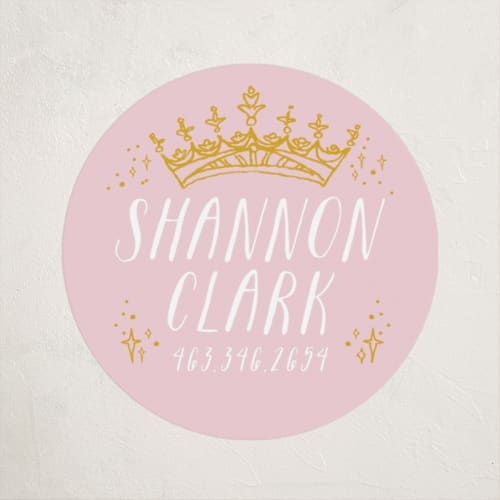 This is a candy name labels with standard by Shiny Penny Studio called royal highness printing on waterproof sticker paper in sticker