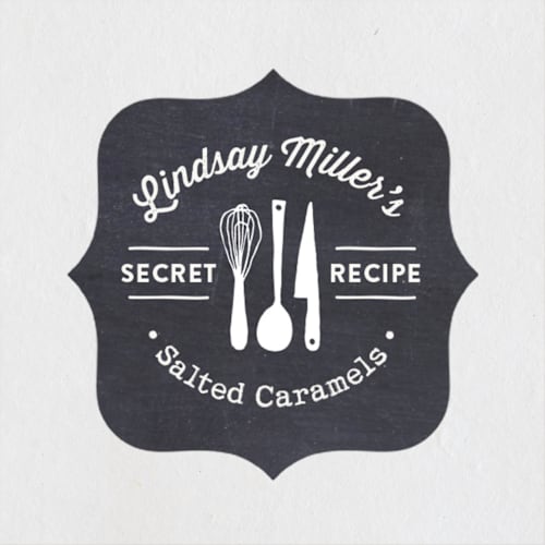 This is a chalkboard custom stickers with standard by Jennifer Wick called secret recipe printing on uncoated sticker paper in sticker