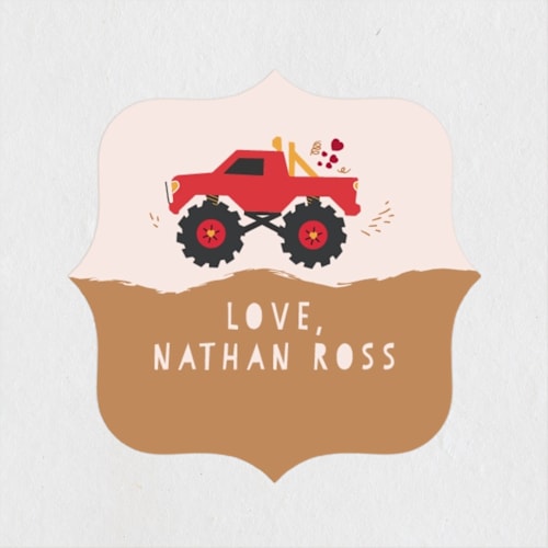 This is a berry custom stickers with standard by Kanika Mathur called wheelie truck printing on uncoated sticker paper in sticker
