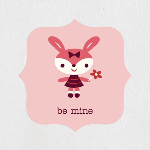 This is a petal custom stickers with standard by Bob Daly called bunny garden printing on uncoated sticker paper in sticker