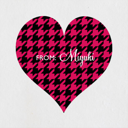 This is a fuchsia custom stickers with standard by Marabou Design called mod cat printing on uncoated sticker paper in sticker