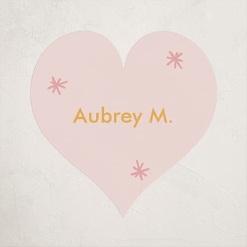 This is a blush custom stickers with standard by Caitlin McClain called magical heart printing on uncoated sticker paper in sticker