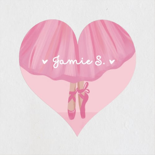 This is a blush custom stickers with standard by Gina Grittner called heart twirl printing on uncoated sticker paper in sticker