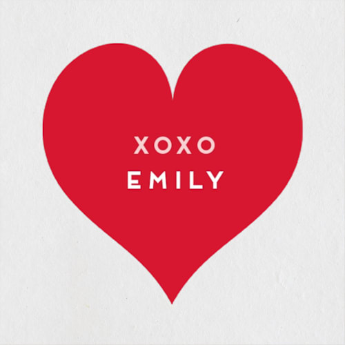 This is a petal custom stickers with standard by Snow and Ivy called heart script printing on uncoated sticker paper in sticker