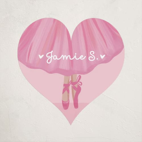 This is a blush custom stickers with standard by Gina Grittner called heart twirl printing on uncoated sticker paper in sticker