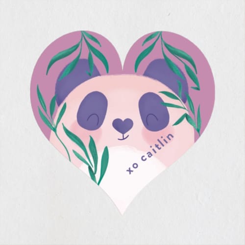 This is a lilac custom stickers with standard by Joanna Griffin called pandastic printing on uncoated sticker paper in sticker