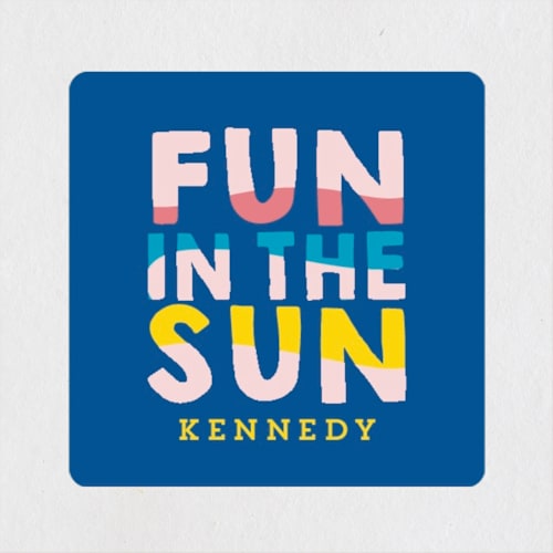 This is a carribean kids stickers with standard by Baumbirdy called fun sun printing on uncoated sticker paper in sticker
