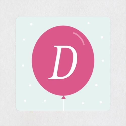 This is a raspberry kids stickers with standard by Little Print Design called pastel balloon printing on uncoated sticker paper in sticker