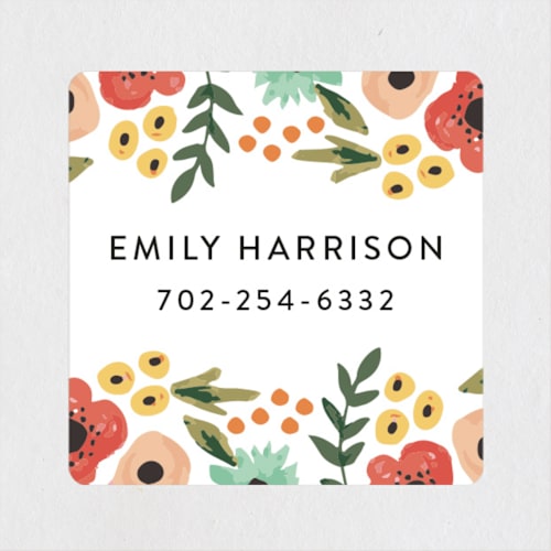 This is a ruby name labels with standard by Haley McCoy called watercolor flowers printing on waterproof sticker paper in sticker