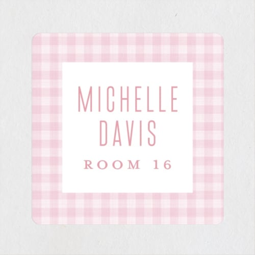 This is a blush name labels with standard by Lea Delaveris called charming printing on waterproof sticker paper in sticker