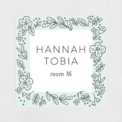 This is a mint name labels with standard by Hooray Creative called doodle frame printing on waterproof sticker paper in sticker