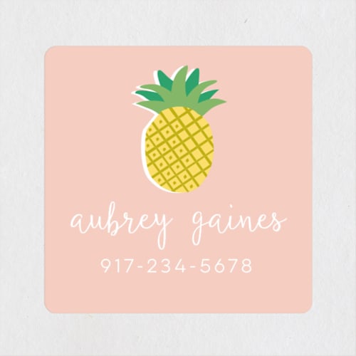 This is a candy name labels with standard by peetie design called gold pineapple printing on waterproof sticker paper in sticker