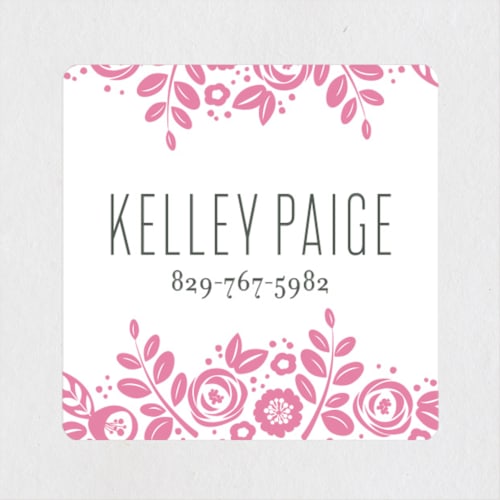 This is a flamingo name labels with standard by Jessica Williams called white shadows printing on waterproof sticker paper in sticker
