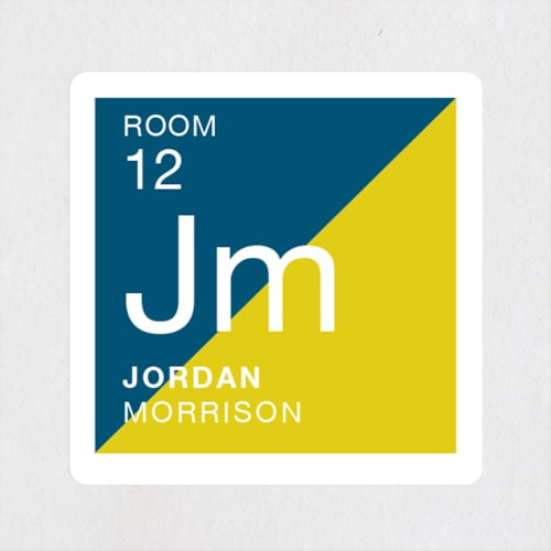 This is a marine name labels with standard by Jessica Williams called modern periodic printing on waterproof sticker paper in sticker