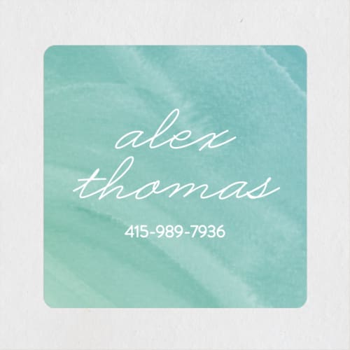 This is a ocean name labels with standard by Liz Conley called watercolor name label printing on waterproof sticker paper in sticker