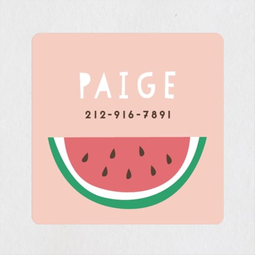 This is a cherry blossom name labels with standard by peetie design called watermelon printing on waterproof sticker paper in sticker