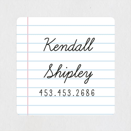 This is a cloud name labels with standard by Shiny Penny Studio called joined up writing printing on waterproof sticker paper in sticker