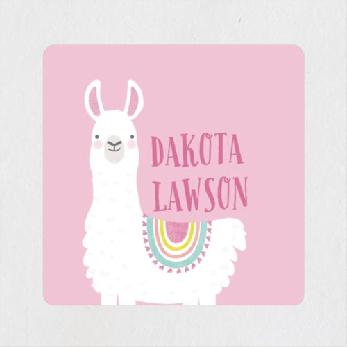 This is a candy name labels with standard by Karidy Walker called llama fun printing on waterproof sticker paper in sticker