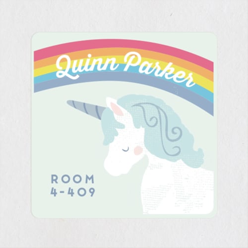 This is a sky name labels with standard by peetie design called unicorn magic printing on waterproof sticker paper in sticker