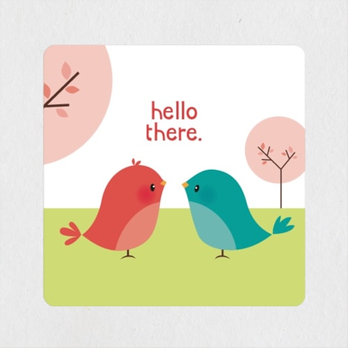 This is a blossom custom stickers with standard by Lori James called happy birdie printing on uncoated sticker paper in sticker