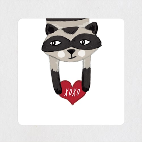 This is a cherry custom stickers with standard by Melissa Egan of Pistols called love bandit printing on uncoated sticker paper in sticker