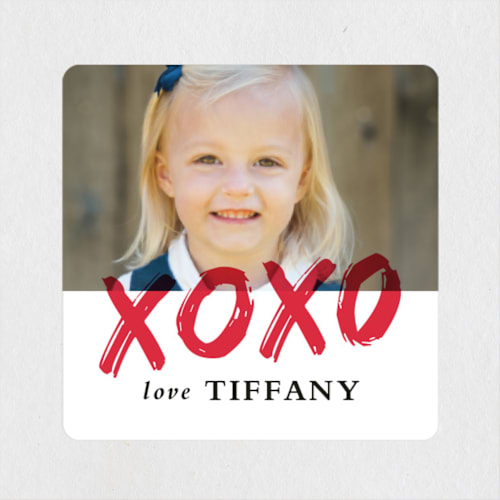This is a fire engine custom stickers with standard by Stacey Meacham called sealed with a kiss printing on uncoated sticker paper in sticker