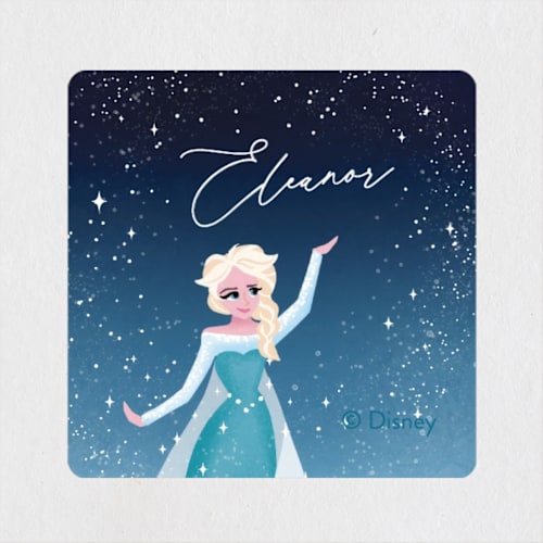 This is a north mountain custom stickers with standard by Erin L. Wilson called disney's elsa magical friendship printing on uncoated sticker paper in sticker