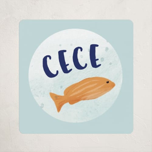 This is a goldfish custom stickers with standard by Shiny Penny Studio called fish school printing on uncoated sticker paper in sticker