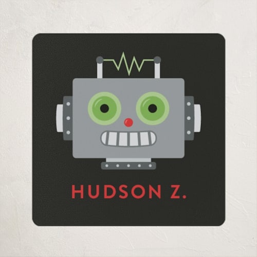 This is a electric lime custom stickers with standard by Kacey Kendrick Wagner called lovebot 3000 printing on uncoated sticker paper in sticker