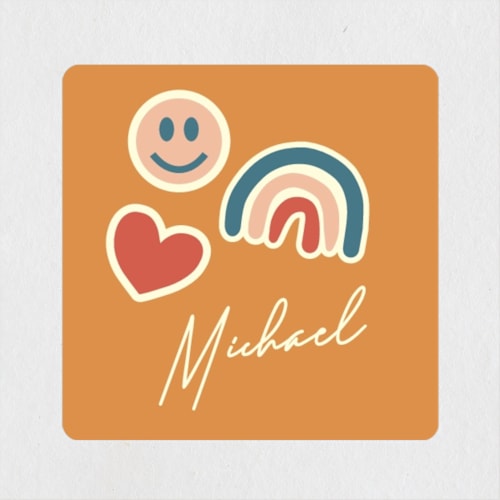 This is a mustard custom stickers with standard by Creo Study called v-day stickers printing on uncoated sticker paper in sticker