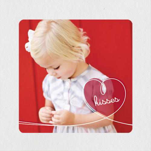 This is a berry red custom stickers with standard by fatfatin called loopy heart printing on uncoated sticker paper in sticker