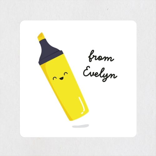This is a lemon custom stickers with standard by Erica Krystek called highlight of my day printing on uncoated sticker paper in sticker