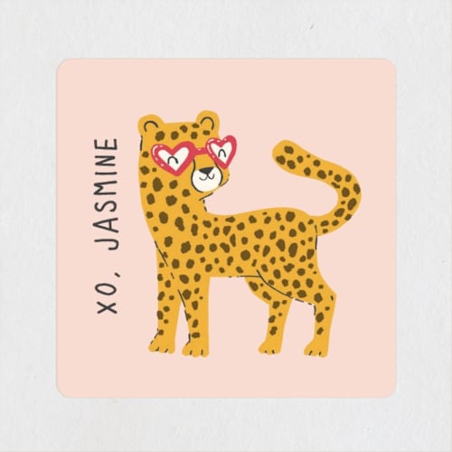 This is a blush custom stickers with standard by Monika Torun called spot on printing on uncoated sticker paper in sticker