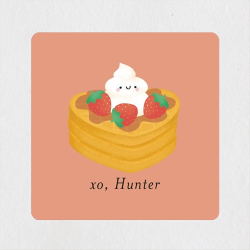 This is a blush custom stickers with standard by Itsy Belle Studio called waffle lot printing on uncoated sticker paper in sticker